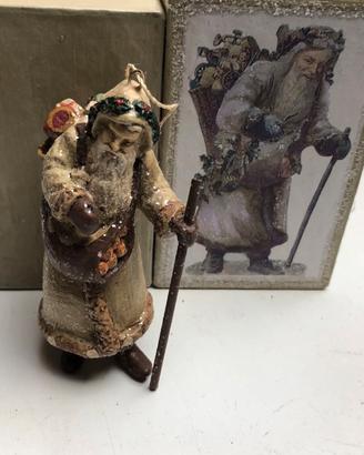 Babbo Natale Vintage Beige Scatola e Cordino