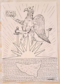 Pippo Made’ schizzo a china  originale firmato