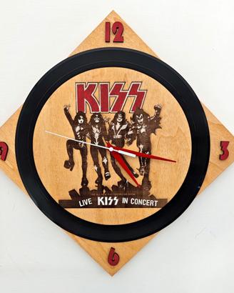 KISS- orologio da parete in legno