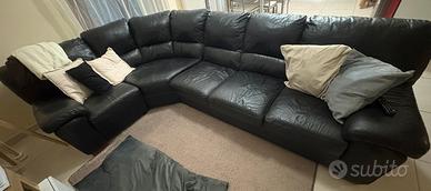 Divano in vera pelle nero