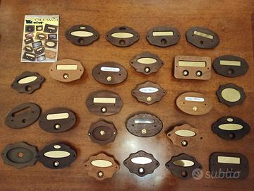 Targhe da porta Old West  in legno con pulsante