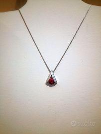 Collana AK198 - Argento 925 Rodiato, Zirconia cub