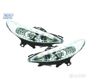 FARI PEUGEOT 207 06-12 LUCE DIURNA A LED FONDO CRO