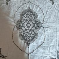 Copriletto matrimoniale antico in tessuto di lino 