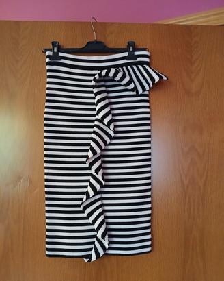 Gonna in maglia Max Mara a righe con rouches M