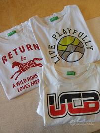 tre magliette bianche Benetton  