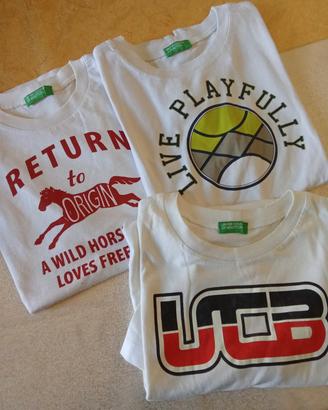 tre magliette bianche Benetton  