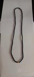 Collana unisex artigianale in onice nera 