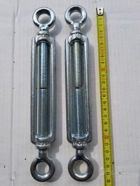 Coppia di tenditori a due occhielli zincati