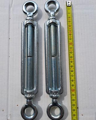 Coppia di tenditori a due occhielli zincati