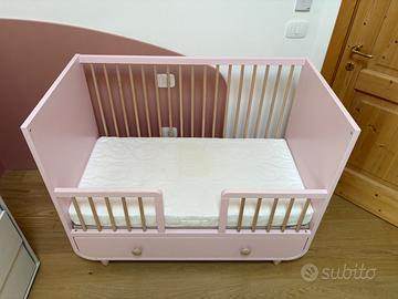 Lettino IKEA MYLLRA e materasso JÄTTETRÖTT