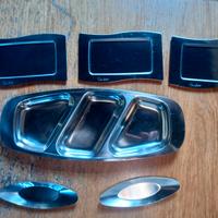 6 vassoi per antipasti  in acciaio inox