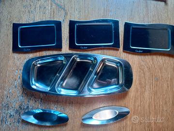 6 vassoi per antipasti  in acciaio inox