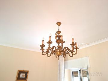 Lampadario in bronzo ottone 
