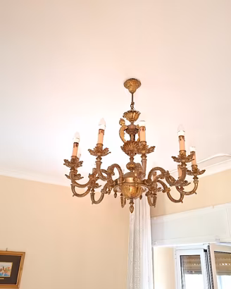 Lampadario in bronzo ottone 