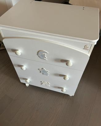 Fasciatoio con vaschetta integrata e cassettiera