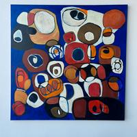 Dipinto acrilico su tela informale geometrico