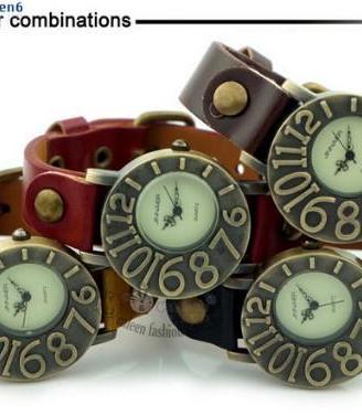 Orologi Oro Orient Disc Cuoio Vintage Retro Bronzo