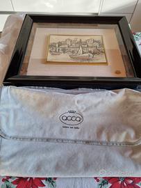 Altorilievo in argento 925 in cornice di legno