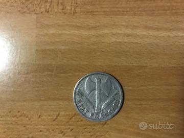 Rara Valuta moneta 1 franco Etat Francais 1943