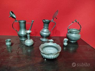 collezione oggetti di peltro