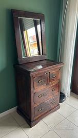 Cassettiera antica con specchio