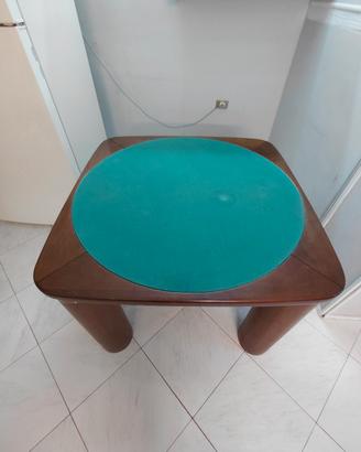 Tavolo da gioco vintage 1mx1m con vani/posacenere