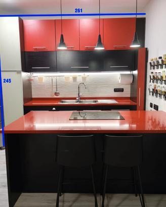 CUCINA ARTIGIANLE CON TOP OKITE E ELETTRODOMESTICI