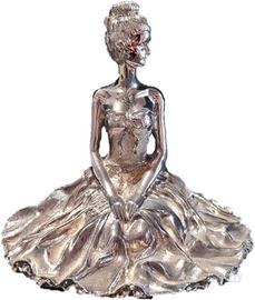  Statua Prima Ballerina Color Silver, Elegante 