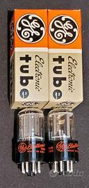 GE 6SN7 GTB RED LABEL ALTA BASE NERA LATO CROMATO