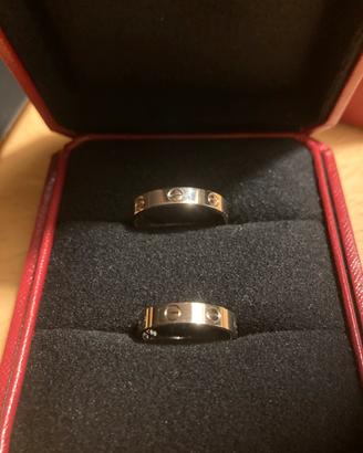 Coppia Fedine cartier love in oro bianco