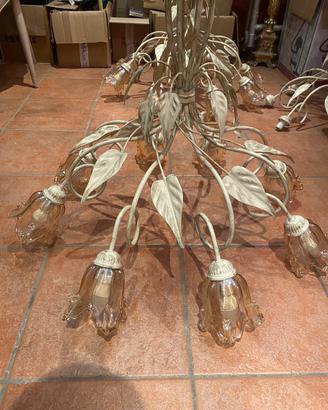 Lampadario a 8 luci vintage