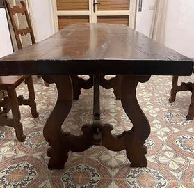 Tavolo “fratino” lombardo con quattro sedie