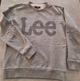 Felpa Lee Grigia con Logo Grande - S