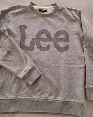 Felpa Lee Grigia con Logo Grande - S