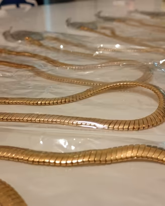 Stock 10 Collane Catena Serpente Oro Nickel Free