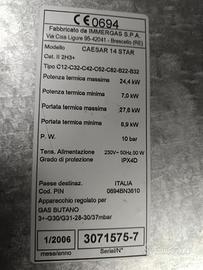 scaldabagno a gas GPL  della Immergas