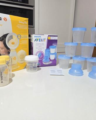 Tiralatte medela e vasetti contenitori