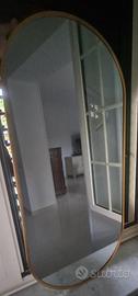 specchio ovale cornice oro misure 90 x40