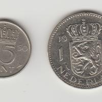 Lotto 9 monete Olanda, 1948-1973