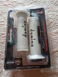 manopole domino bianche per moto 