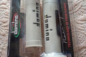 manopole domino bianche per moto 