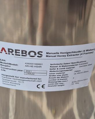 Estrattore di miele AREBOS a manovella inox