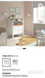 Fasciatoio/cassettiera Ikea Sundvik bianco
