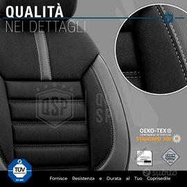 COPRISEDILI per Fiat 500L in PELLE Pu Nera ADERENZA PERFETTA