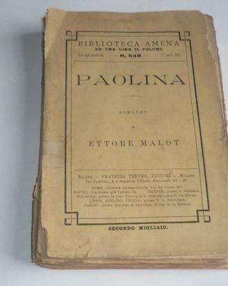 Libro di Ettore Malot "Paolina" stampato nel 1899