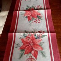 Runner Natale - beige e rosso - 33x92 cm