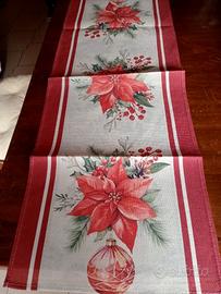 Runner Natale - beige e rosso - 33x92 cm