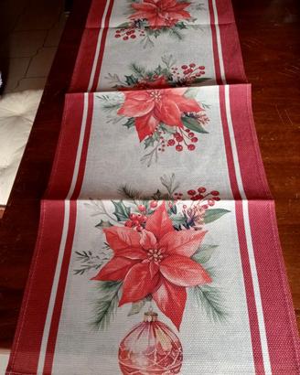 Runner Natale - beige e rosso - 33x92 cm