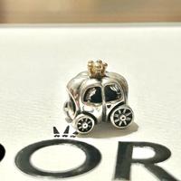 Charm pandora carrozza con corona 14k